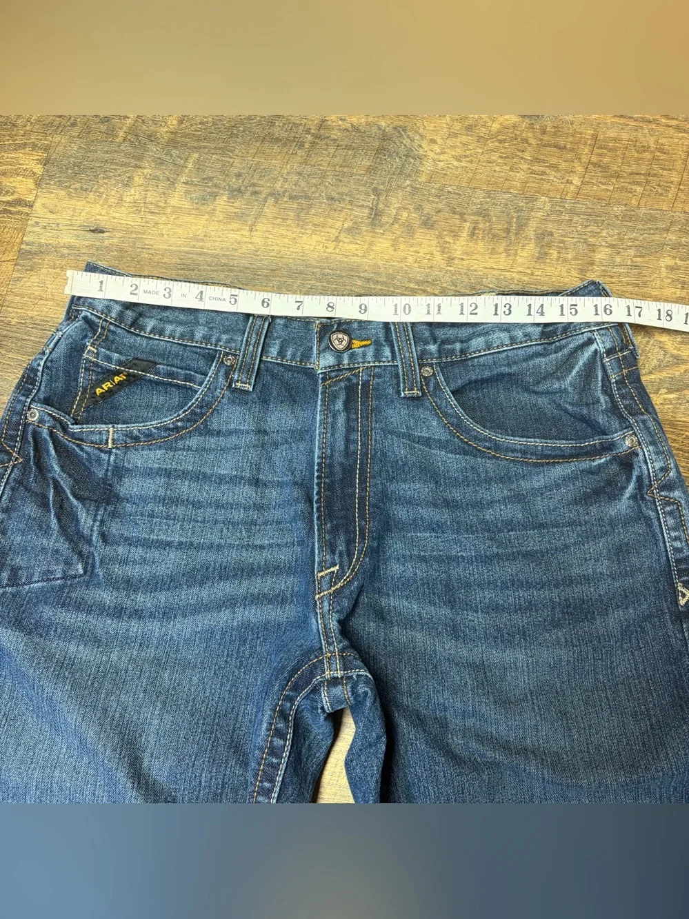 Ariat M5 Straight Fit Straight Leg Jeans Mens 34x36 Blue Denim Rebar